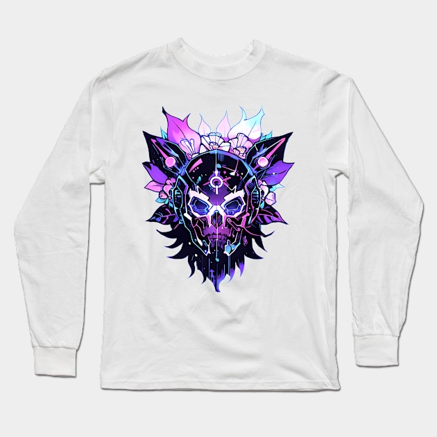 Cyberpunk Flowers Long Sleeve T-Shirt by CGI Studios